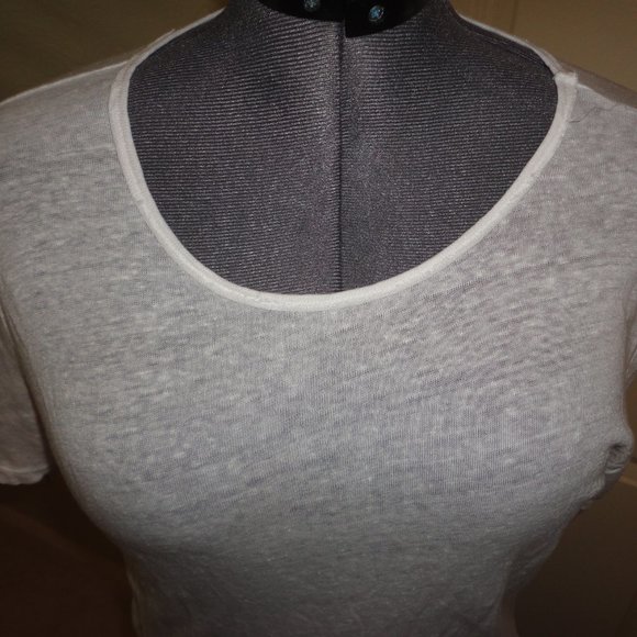 XCVI Women's White Short-Sleeve White Linen Blouse w/ Side Ties Size S - Picture 2 of 6